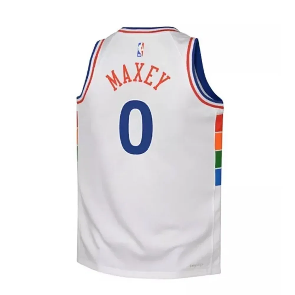 Nike NWT Tyrese Maxey White Philadelphia 76ers 2024/25 Swingman Player Jersey Ci
